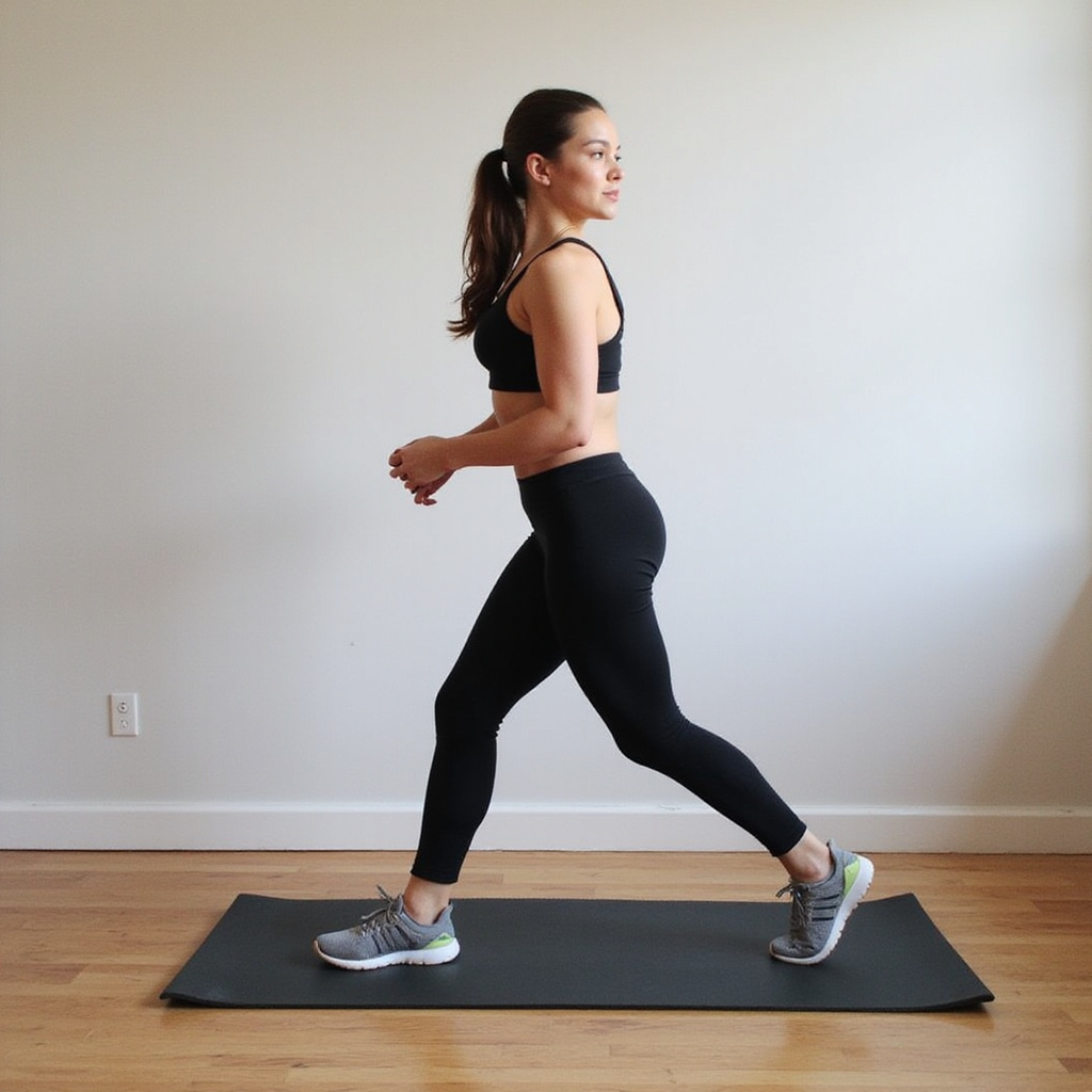 Alt-text: Mężczyzna wykonujący ćwiczenia na trampolinie sportowej w domowym zaciszu.