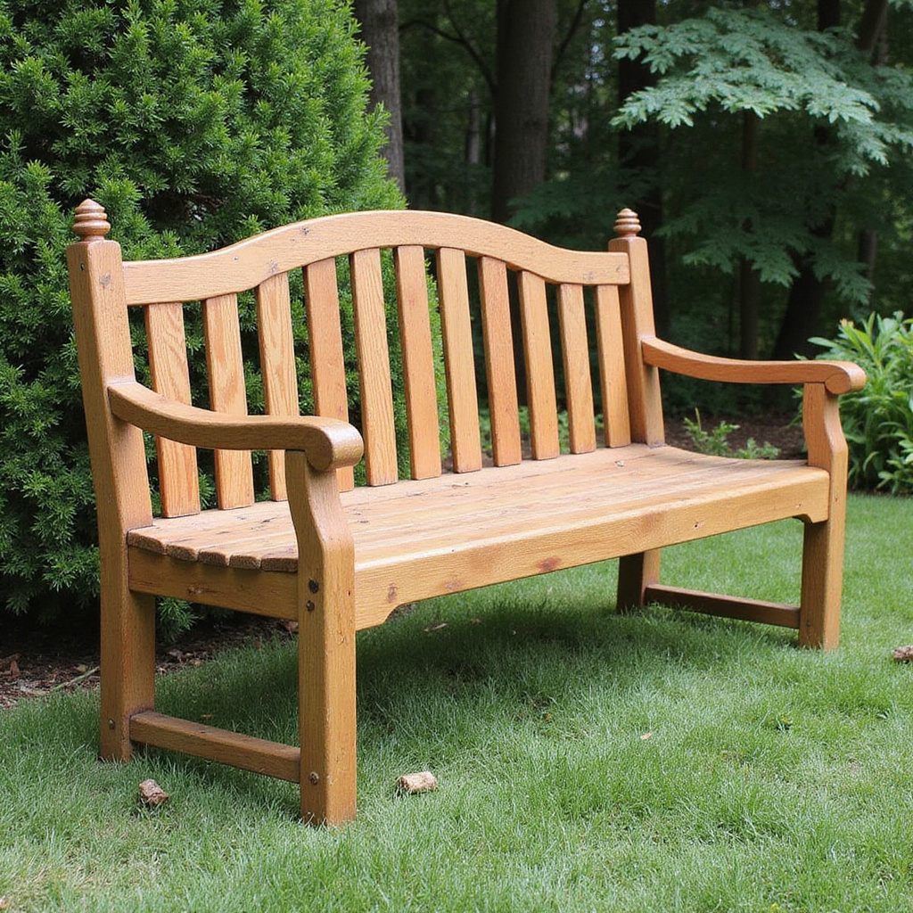 Alt-text: Używana ławeczka treningowa na tle siłowni domowej z widocznymi śladami zużycia.