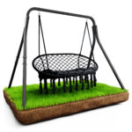 Huśtawka Ogrodowa podwójna pleciona czarna