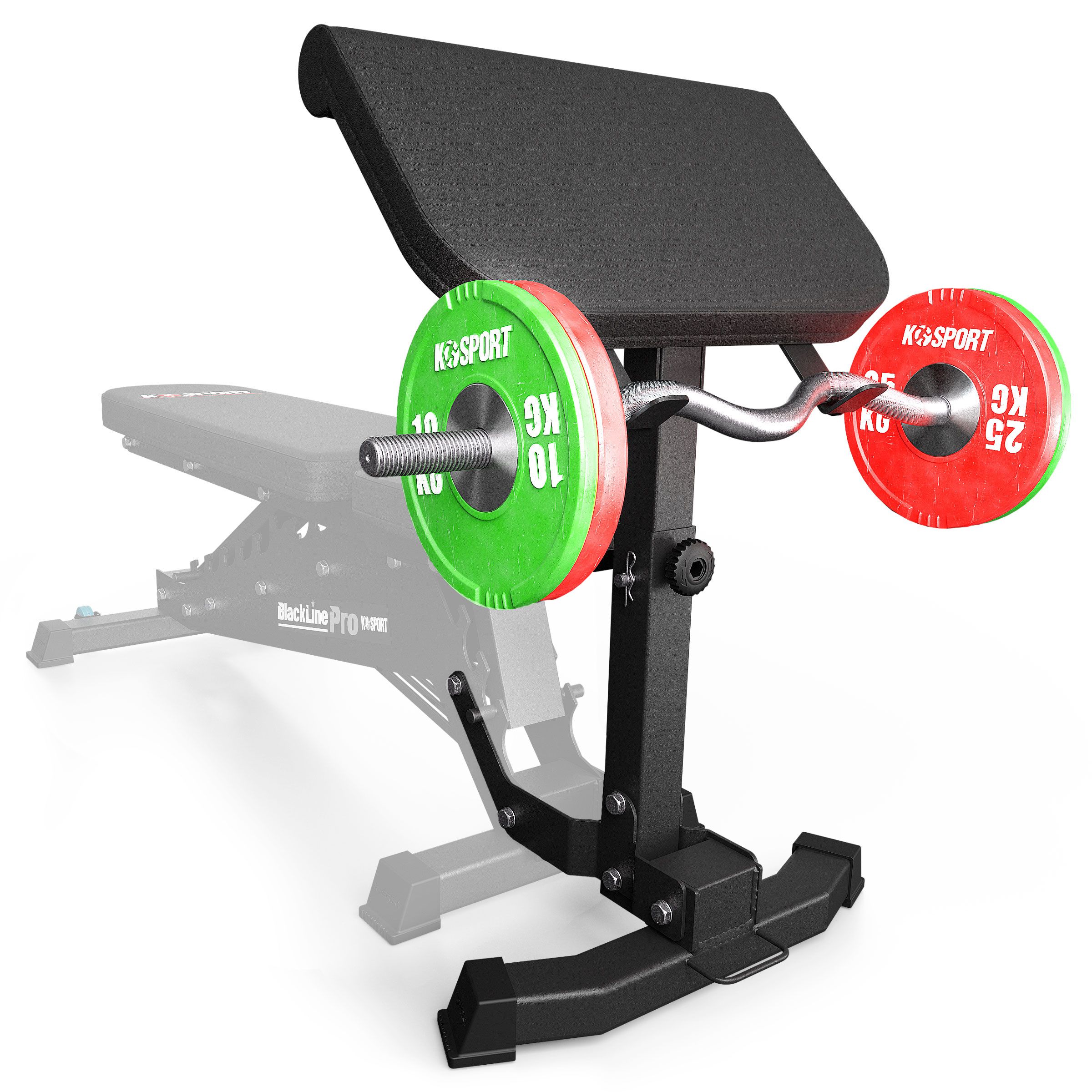 Modlitewnik preacher curl z uchwytem na gryf
